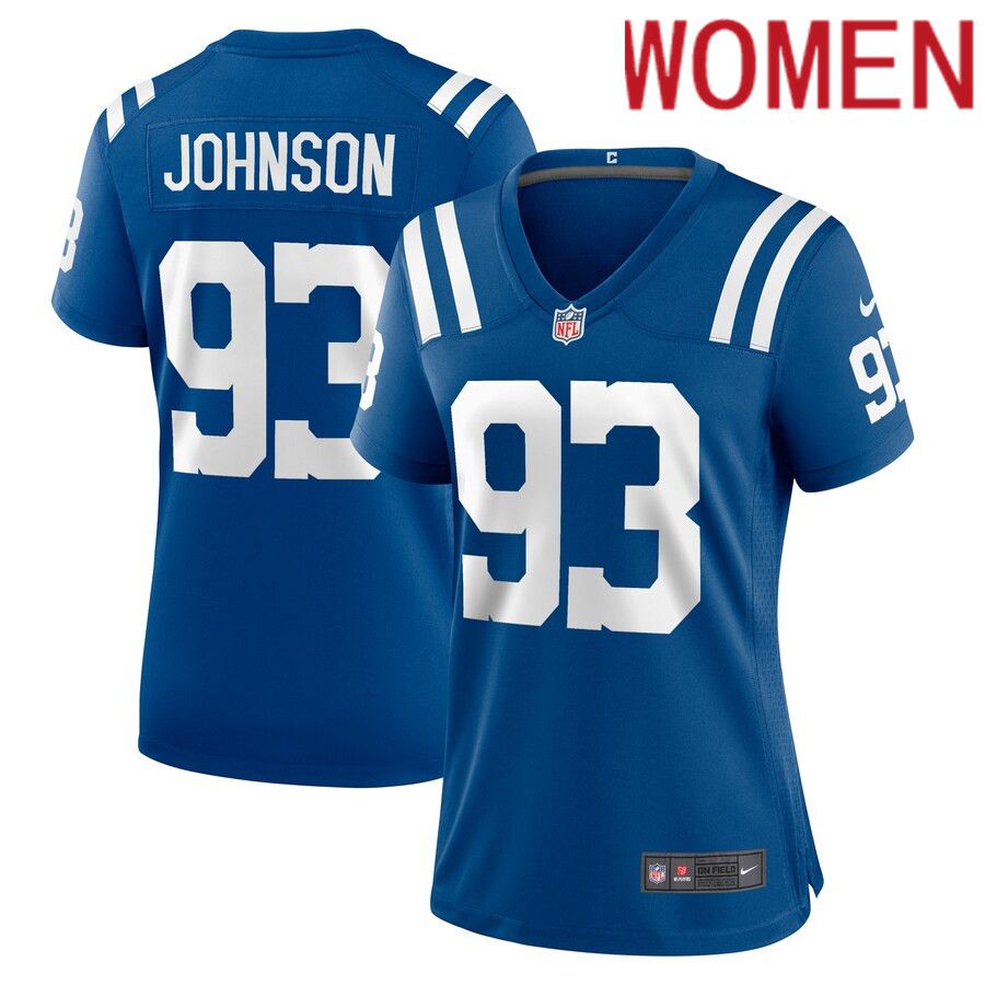 Women Indianapolis Colts #93 Eric Johnson Nike Royal Player Game NFL Jersey